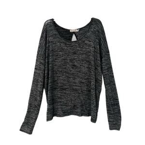 Rag & Bone Top Blouse Womens L Large Heather Gray Open Back Jersey Grunge